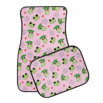 Frog Donut Pink Car Floor Mats Front & Rear Car Mats Universal Fit for SUV,Vans,sedans, Trucks,Set of 4pcs Car Carpet - color: Frog Donut Pink