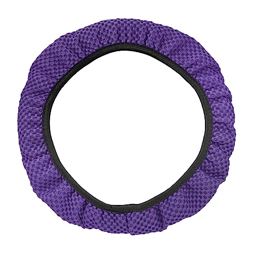 X AUTOHAUX Steering Wheel Cover Universal Elastic Stretch Antislip Breathable Microfiber Ice Silk Interior Trim Wheel Protector for Car Truck SUV Purple - color: Purple