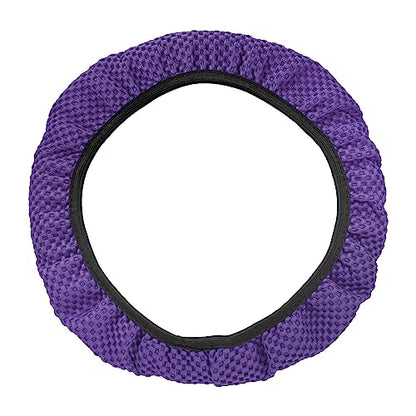 X AUTOHAUX Steering Wheel Cover Universal Elastic Stretch Antislip Breathable Microfiber Ice Silk Interior Trim Wheel Protector for Car Truck SUV Purple - color: Purple