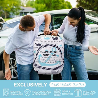 Metplus Car Seat Cover Baby, No Touch Sign Carseat Canopy, Nursing Breastfeeding Covers, Stretchy Universal Fit, Multi-Use for Stroller/Shopping Cart/High Chair, Gender Neutral Shower Gift - color: Whale