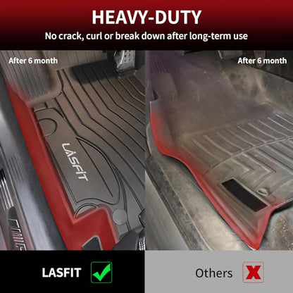 LASFIT Floor Mats for Mercedes Benz C Class 2021 2020 2015-2019 C300 / C400 / C350e / C43 AMG / C63 AMG / C63 AMG S (Fit Sedan Only), All Weather TPE Floor Liners for C Class 1st & 2nd Row Mats - size: For Benz C-Class | 2015-2021 | 1st & 2nd Row