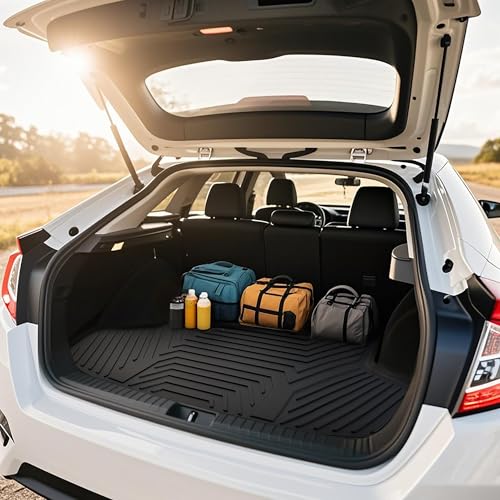 YITAMOTOR Floor Mats & Cargo Liner Fit for Honda CR-V 2026-2023, All Weather TPE Custom Fit for CRV (Gasoline & Hybrid & e:FCEV) Floor Liners with Cargo Mat (Upper Position) Full Set, Black - style: 2023-2026 CR-V