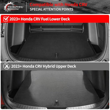 Floor Mats Compatible with 2023 2024 2025 2026 Honda CRV Cargo Mats Liner TPE Back Seat Cover Trunk Mats Fuel 2024 CR-V Accessories Non-Hybrid (Lower Deck, Trunk Mat+Backrest Mats+Floor Mats) - style: For Honda CRV Gas | 2023-2026