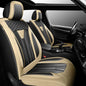 Fit Civic Car Seat Covers Compatible with Honda Civic 2001-2025 2026 -Premium Leather，Waterproof Breathable，All-Weather Seat Cushion Protecto&Airbag Compatible(2 Front Seat Beige&Black) - color: Front Pair 【Beige Black#02】, size: For Honda Civic 2001-2025