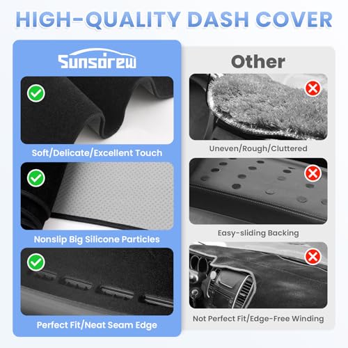 Sunsdrew Dash Cover for 2015-2020 Chevrolet Tahoe/Suburban/GMC Yukon Dashboard Cover Mat for Tahoe Accessories Sunshade Nonslip Mesh Protector No Glare - size: 15-20 Tahoe Dash Cover