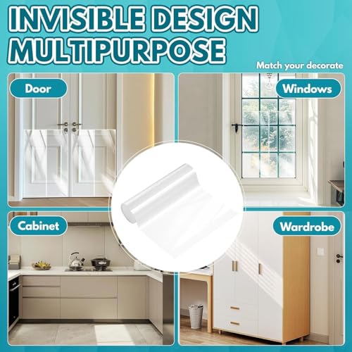 Door Protector from Dog Scratching – Transparent Dog Scratch Guard for Doors & Furniture – No-Residue Pet Scratch Protector, Durable & Trimmable Anti-Scratch Vinyl Sticker for Dogs & Cats (118"x8.3")