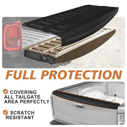 Truck Mat Compatible with 2009-2018 Ram 1500&2500/3500HD 2009-2026&Classic 19-24 Standard Tailgate Accessories, Tailgate Mat Custom Fit All Weather Pickup Liner, w/Tailgate Cap Protector - size: 3) Ram 2500|09-18&19-24|Tailgate Mat w/ Cap Cover