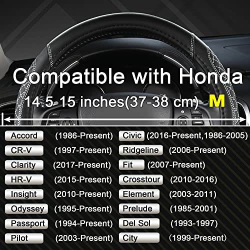 West Llama Customized Auto Car Steering Wheel Cover for Honda(Black+Gray-Standard Size) - color: C-gray-1, size: Standard Size (14½''-15'')