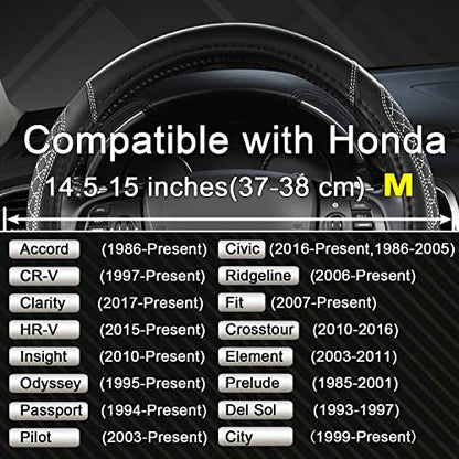 West Llama Customized Auto Car Steering Wheel Cover for Honda(Black+Gray-Standard Size) - color: C-gray-1, size: Standard Size (14½''-15'')