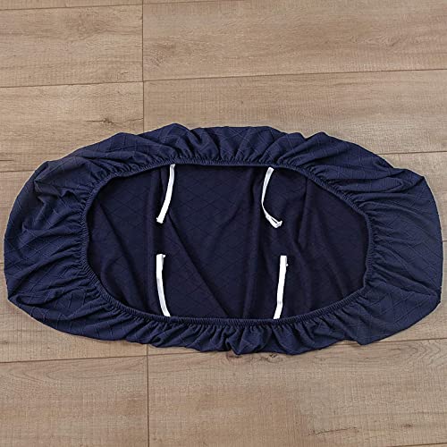 Dining Bench Cover, Stretch Washable Long Bench Seat Covers, Rectangle Dining Table Bench Slipover for Dining Room, Living Room, Kitchen(Midnight Blue)