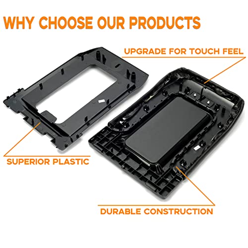 ECOTRIC Center Console Lid Compatible with 1999-2007 Chevy Silverado Tahoe Avalanche Suburban GMC Sierra Yukon Escalade Replacement for 19127364 19127365 19127366 Black