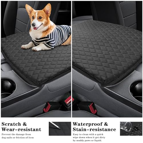 Sze Center Console Cover for Dodge Ram 1500/2500/3500 2019-2024 2025 2026 Car Armrest Cover, PU Leather Arm Rest Pad, Console Box Cover, Center Console Cushion, Middle Console Pad Waterproof - color: Dodge Ram 1500 2019-2025 2026