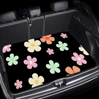 Universal Car Trunk Mat, All Weather Trunk Protection Cargo Liner, Stylish Vehicle Interior Accessories, Durable Cargo Mat Rear Trunk Line Suitable for Most Car (Fresh Simple Flowers, 29" x 39") - color: Fresh Simple Flowers