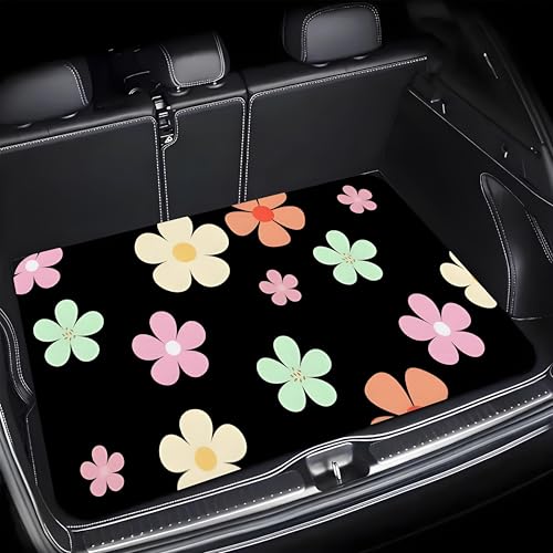 Universal Car Trunk Mat, All Weather Trunk Protection Cargo Liner, Stylish Vehicle Interior Accessories, Durable Cargo Mat Rear Trunk Line Suitable for Most Car (Fresh Simple Flowers, 29" x 39") - color: Fresh Simple Flowers
