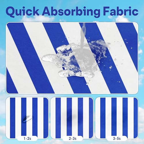 2 Pack Car Seat Towel Covers, Sweat Protector for Front Seats, Premium Thickened Microfiber with Blue and White Stripes, Breathable & Quick Dry, Machine Washable Cover for Gym Running Universal Fit - color: Blue and White Stripes