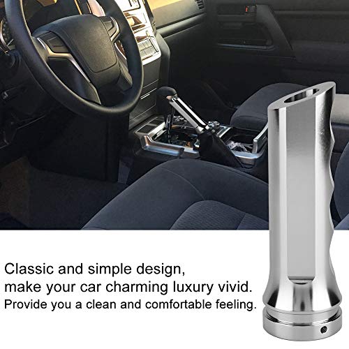 Handbrake Cover, Universal Auto Car Aluminum HandBrake Cover Handle Protector Hand Brake Sleeve Red Brake system modification (Silver)