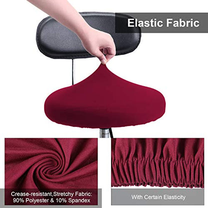 Tatuo Round Bar Stool Seat Covers Washable Stool Cushion Slipcover Elastic Bar Chair Covers for 14-17 Inch Chair (Red, 4 Pieces) - color: Red