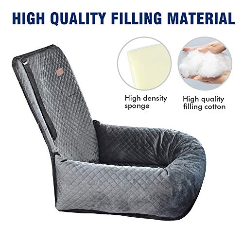 Dog Car Seat Pet Booster Seat Pet Travel Safety Car Seat,The Dog seat Made of Materials is Safe and Comfortable, and can be Disassembled for Easy Cleaning (Gray) - color: Gray