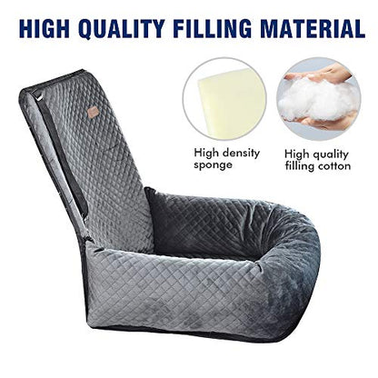 Dog Car Seat Pet Booster Seat Pet Travel Safety Car Seat,The Dog seat Made of Materials is Safe and Comfortable, and can be Disassembled for Easy Cleaning (Gray) - color: Gray