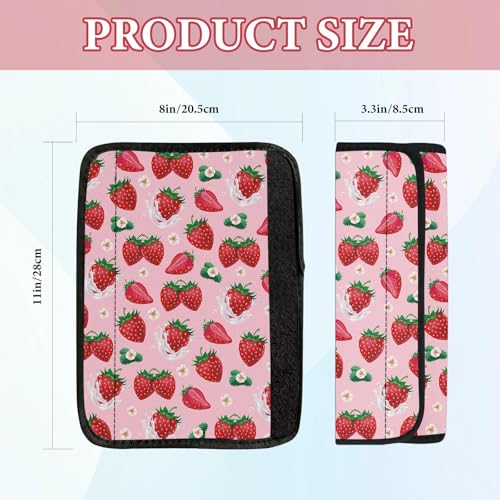 2 Pcs Seat Belt Cover for Kids, Strawberry Car Seat Strap Pads for Children, Soft Car Seat Belt Cushion Pads for Women Girls Babies Adults - color: Strawberry