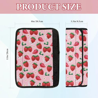 2 Pcs Seat Belt Cover for Kids, Strawberry Car Seat Strap Pads for Children, Soft Car Seat Belt Cushion Pads for Women Girls Babies Adults - color: Strawberry