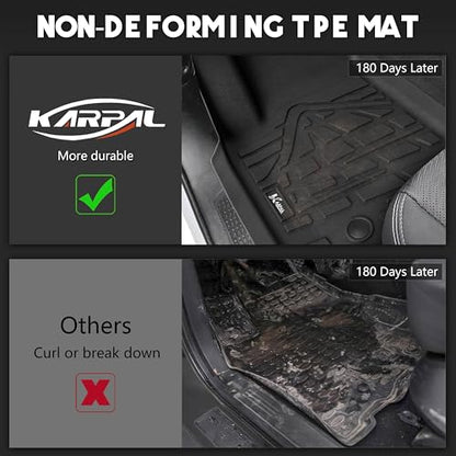 KARPAL Floor Mats & Cargo Liner for 2022-2025 2026 Jeep Grand Cherokee WL (Include 4xe, Not for WK2 or WL75) 5-Seat Only, All Weather TPE Custom Fit Floor Liners Car Mats Accessories - style: 2022-2026 | For Jeep Grand Cherokee WL (Include 4XE) | 1st & 2n