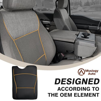 Center Console Armrest Cover Fit for Ford F-150 F150 2015-2026 & F250 F350 F450 2017-2026 Accessories, Comfort Armrest Pad Console Lid Cushion Vegan Leather Regular Thick(Jump Seat ONLY) - size: 2) 15-25 |F150| Jump Seat, Regular