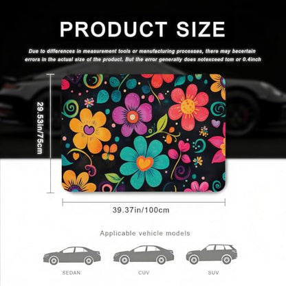 Car Trunk Mat - Universal Size 29" x 39", Floral Pattern Cargo Liner, Car Accessory for SUVs/Sedan/Wagons, Durable Protective Mat, Trunk Liner for Families/Travel Enthusiasts (Flowers-8) - style: flowers-8
