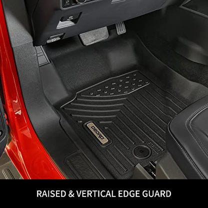 OEDRO Floor Mats Fit for 2015-2025 2026 Ford Mustang, Unique Black TPE All-Weather Guard Includes 1st and 2nd Row: Front, Rear, Full Set Liners - style: 15-21 Ford Mustang