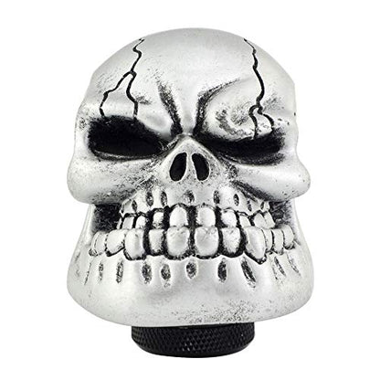 Silver Skull Manual Automatic Gear Shift Knobs - color: Silver