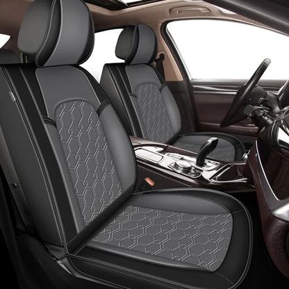 Seat Covers for Subaru Crosstrek 2016-2026, 5 Seat Full Set Faux Leather Car Seat Covers Cushion Black & Grey - color: #054 Black&Grey, size: 8.Crosstrek 2016-2026-5 seat covers full set