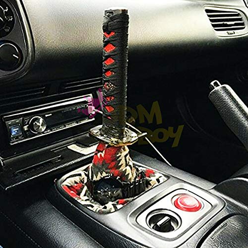 JDMBESTBOY Samurai Sword Gold Black Shift Knob Shifter Alloy Katana Adapters Universal 26cm - color: Gold Black, size: 26cm