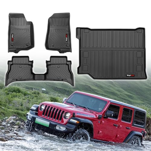 Custom for 2021-2025 2026 Jeep Wrangler JL 4XE Floor Mats and Cargo Liner All Weather TPE Rubber Protection Mat (Only for Jeep Wrangler JL 4XE) - color: for Jeep Wrangler JL 4XE
