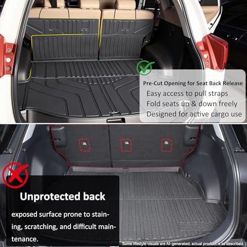 Cargo Mat for with Backrest Mat Replacement for Toyota RAV4 2013-2018 (Include Hybrid) All Weather TPE Cargo Liner Trunk Mat with Seat Back Mat Accessories - size: 13-18 Cargo Liner
