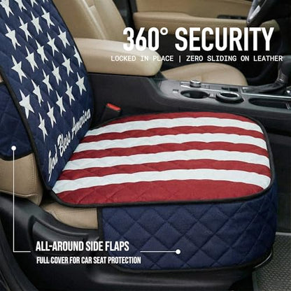 Waterproof Front Seat Car Cover, 1 Pack, Dog Car Seat Cover with Side Flaps, Nonslip Scratchproof, for Cars, Trucks, SUVs, Jeep (Stars & Stripes, Front Seat Cover)