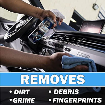Chemical Guys Car Cleaning Kit Interior 9-Piece - Total Interior Cleaner, Sticky Icky Green Apple & Strawberry Detailing Gel, 3 Detailing Brushes, 3 Towels, Safe for Cars, Trucks, SUVs & More - style: KIT