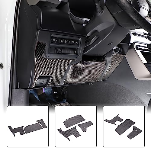 Aunginsy Car Driver's Lower Knee Pad Panel Trim Sticker Compatible with Toyota Tundra/Sequoia 2022 2023 2024 Pickup Truck Real Carbon Fiber Decorative Sticker Protection Cover Interior Accessories - size: Driver's Lower Knee Pad Panel Sticker