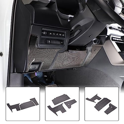 Aunginsy Car Driver's Lower Knee Pad Panel Trim Sticker Compatible with Toyota Tundra/Sequoia 2022 2023 2024 Pickup Truck Real Carbon Fiber Decorative Sticker Protection Cover Interior Accessories - size: Driver's Lower Knee Pad Panel Sticker