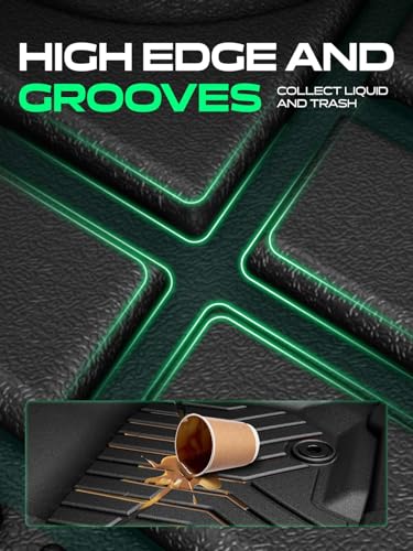 YHTAUTO Floor Mats Fit 2016-2023 Toyota Tacoma Access Cab, TPE All Weather Car Mats Waterproof Anti-Slip Odorless Floor Liner, Interior Car Accessories Front & 2nd Row Liner