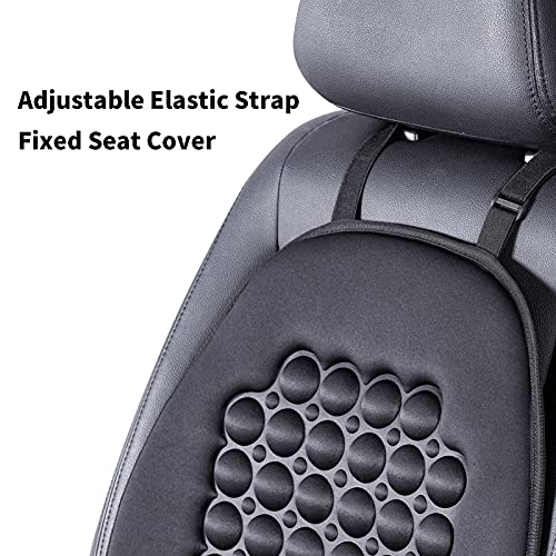 FREMONT AUTO Car Seat Cover Breathable Seat Protector- Made with Premium Polyester and Massage Magnet Bubble Cushion - Adjustable for Cars Truck SUV Vans, Airbag Compatible (Black 1PC)