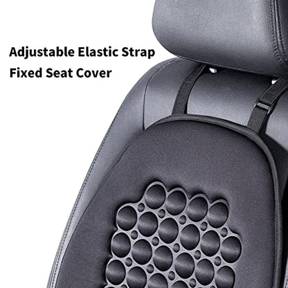 FREMONT AUTO Car Seat Cover Breathable Seat Protector- Made with Premium Polyester and Massage Magnet Bubble Cushion - Adjustable for Cars Truck SUV Vans, Airbag Compatible (Black 1PC)