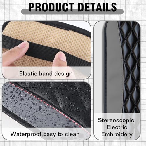 Auto Center Console Pad, Universal Waterproof Armrest Seat Box Cover, Car Interior Accessories, Leather Auto Armrest Cover Protector for Most Vehicle, SUV, Truck (Gray)