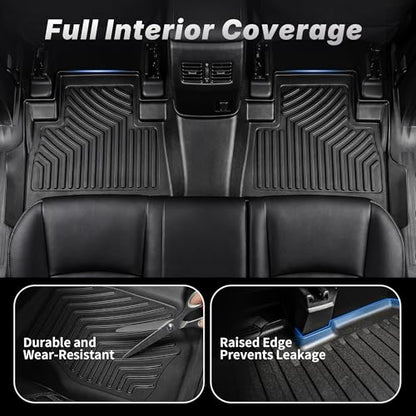 OEDRO Floor Mats Cargo Liner with 3rd Backrest Mats Fit for 2013-2024 Toyota 4Runner 7-Seater, Custom Fit TPE All Weather Floor Liners Trunk Mat for 4Runner Accessories, Car Mat Full Set, Black - style: 13-24 4Runner Full Set W/ Backrest Mat 7 Seats