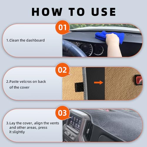 Dashboard Cover Dash Mat Fit for K-ia 2018-2014 Forte Forte5,2017-2014 Forte Koup,Car Dash Board Mat Anti-Glare Carpet,Non-Slip Pad Sunshield Protector (Grey)