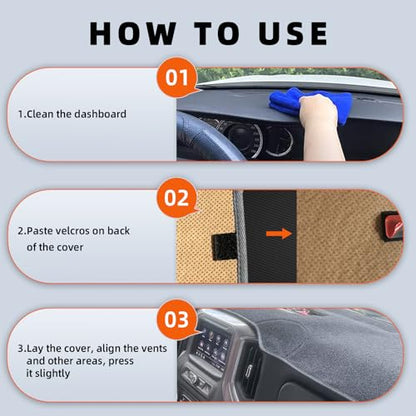 Dashboard Cover Dash Mat Fit for K-ia 2018-2014 Forte Forte5,2017-2014 Forte Koup,Car Dash Board Mat Anti-Glare Carpet,Non-Slip Pad Sunshield Protector (Grey)