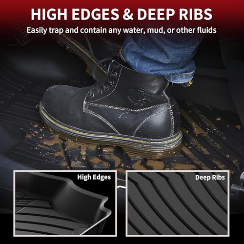 LASFIT Floor Mats for Mercedes Benz GLE SUV 2020-2026 350/450/ 53 AMG (Not Fit Coupe; Fit 5 Seats), All Weather TPE Anti-Slip Floor Liners Custom Fit GLE Car Mats, 1st & 2nd Row Set, Black - size: 1) For Benz GLE | 2020-2026 | 1st & 2nd Row