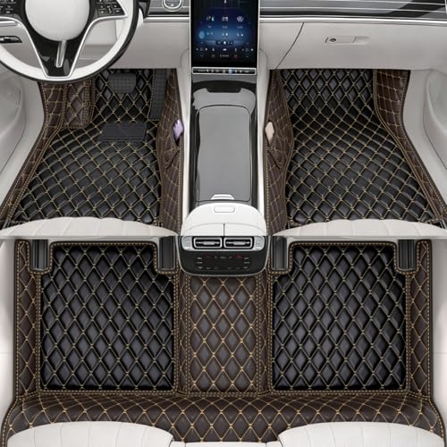 All-Weather car Floor mats, Anti-Slip Leather Floor mats Set, Suitable for 99% of Vehicle Models, Providing Comprehensive Protection for the car Carpet of Your Beloved car. (Brown1-) - color: Brown1-