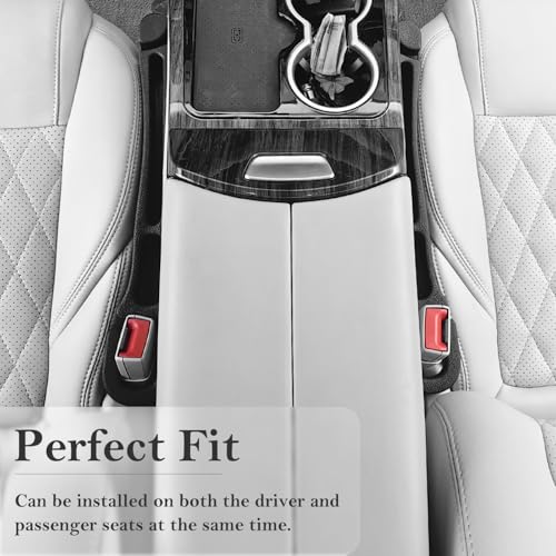 Car Seat Gap Filler 2 Pack with Organizer Hook & Emergency Glass Breaker Prevent Small Items & Tools from Falling Ultimate Seat Side Gap Fits Cars, SUVs, Trucks & Sedans - color: Black