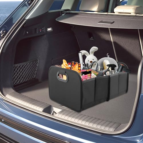 Large Capacity Trunk Organizer for Car,Foldable Multi-Compartment SUV Trunk Organizer for Storaging Tools Toys Foods,Universal Oxford Cloth Car Organizers and Storage