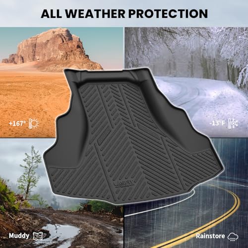LASFIT Trunk Mat for Honda Accord 2012 2011 2010 2009 2008, All Weather TPE Custom Fit Pet Friendly Easy Clean Trunk Liner Cargo Mat Cargo Liner Accessories, Black - style: 6）For Honda Accord | 2008-2012 | Trunk Mat